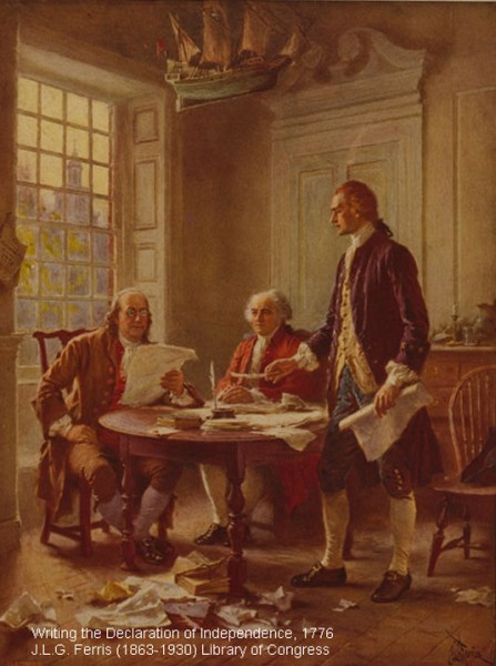 Historical painting of the writing of the Declaration of Independence-Library of Congress